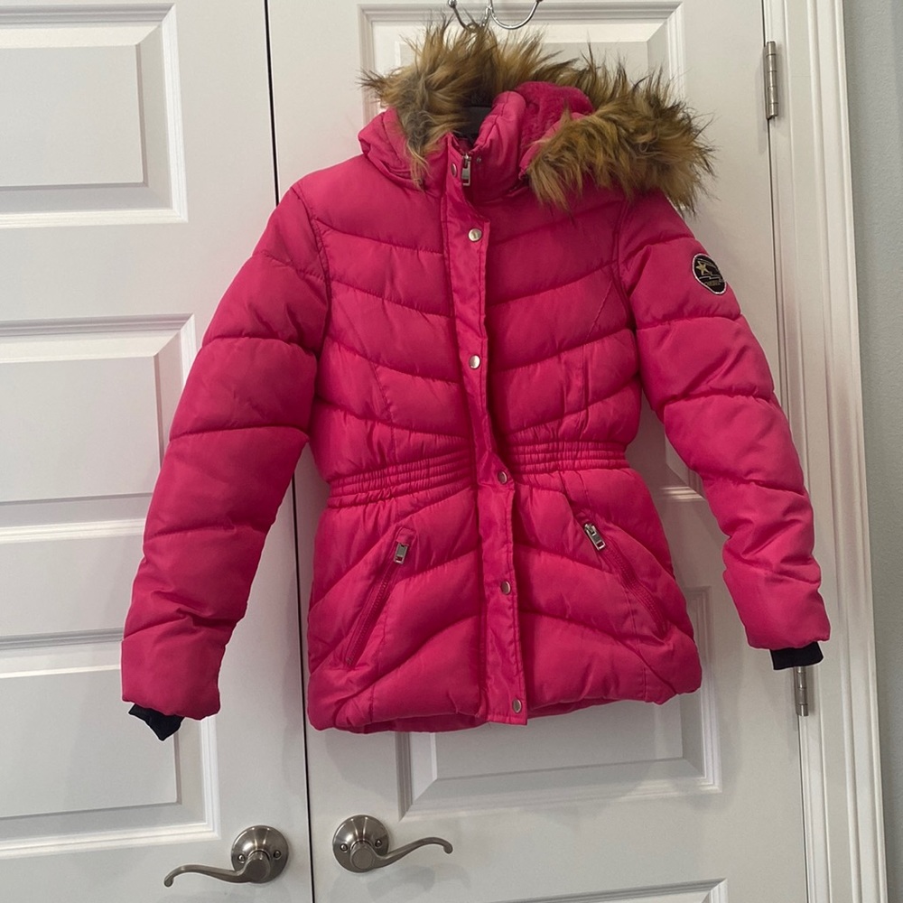 Diesel Girls Fuchsia Size L (14/16) Full Zip Hoodie Puffer Jacket